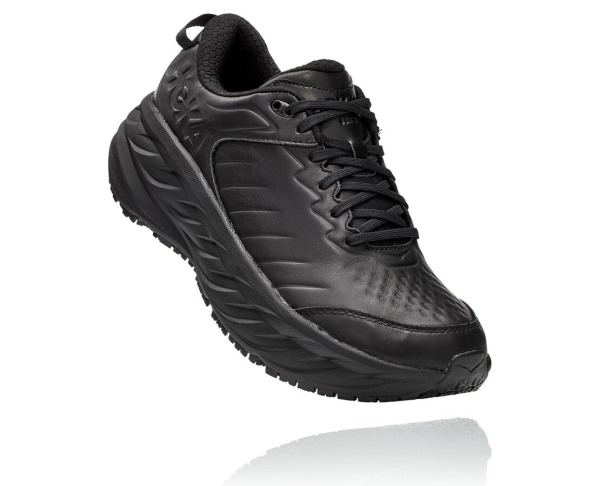 Hoka One One Bondi Sr Mens UK - Black Road Running Shoes - BGUKI4617